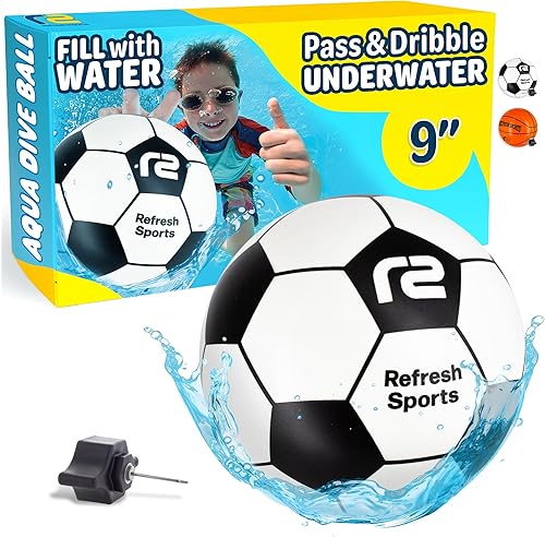 Aqua Dive - Pelota de fútbol para niños de 8 a 12 años en adelante, los mejores juegos de piscina al aire libre para niños, juguetes acuáticos para