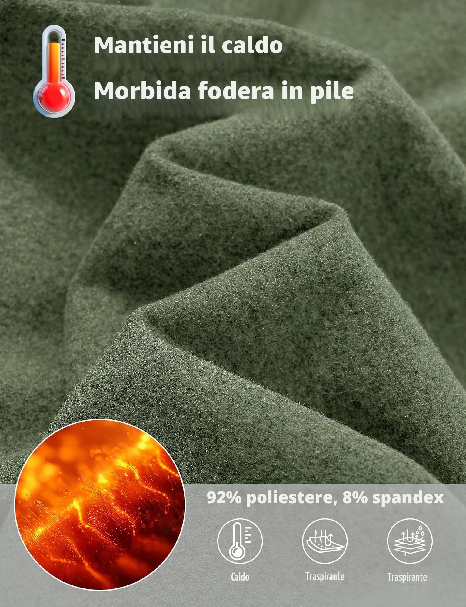 KEFITEVD Top sportivo da uomo con cerniera a 1/4, a maniche lunghe, per palestra, corsa, attività all'aperto, escursionismo, pesca, con colletto alla coreana