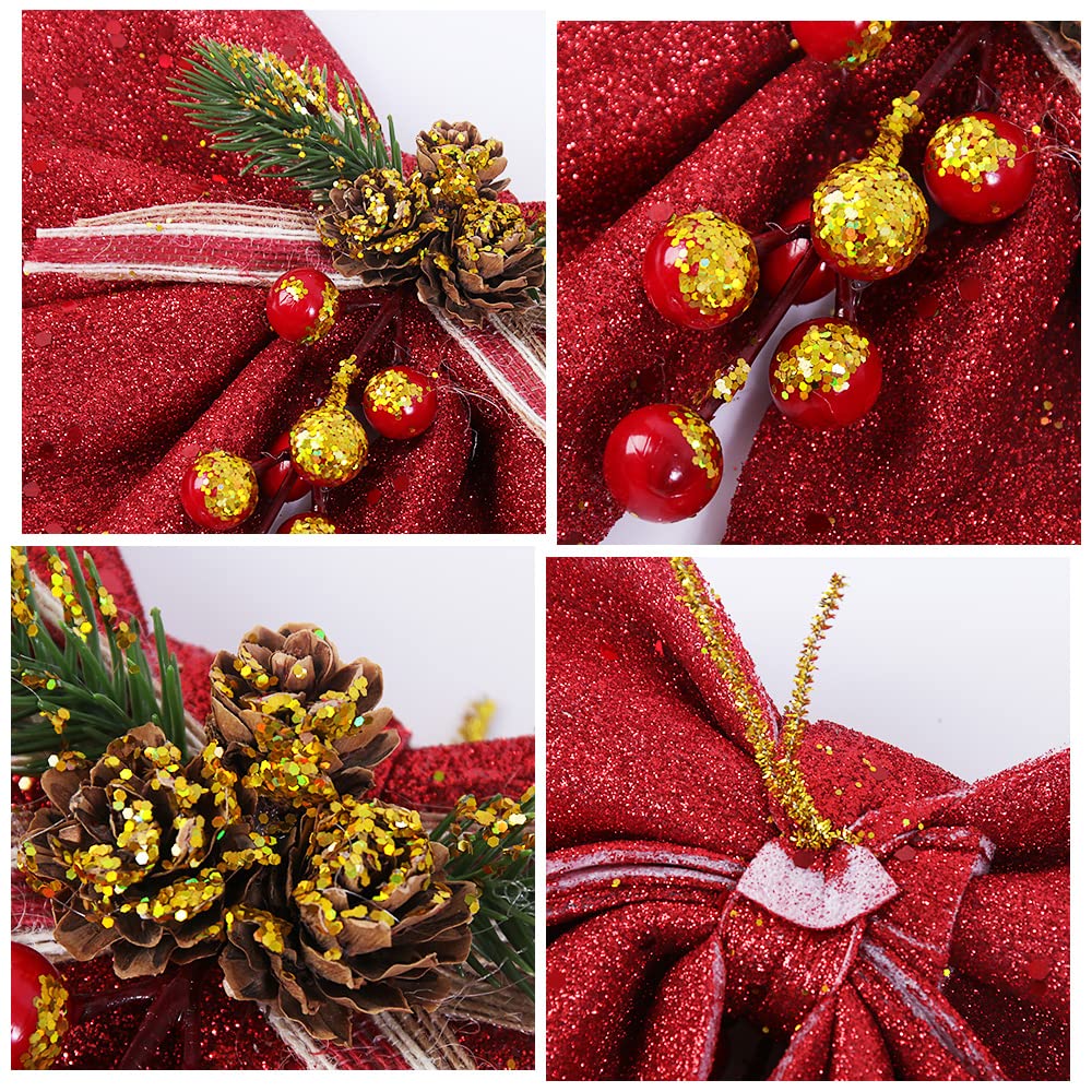 2 Rote Weihnachtsschleifen Für Den Außenbereich, 30,5 X 50,8 Cm