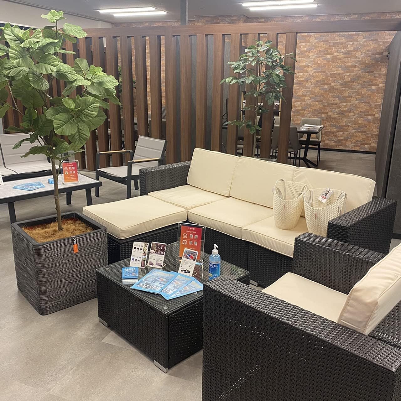 Amazon ラタン編みl字ソファー4点セット ブラック 人工ラタン ガーデンチェアー ラウンジ ホテル カフェ ベランダ リゾート テラス バルコニー 屋外家具 ガーデンチェア ベンチ Amazon ラタン編みl字ソファー4点セット ブラック 人工ラタン ガーデンチェアー ラウンジ ホテル カフェ ベランダ リゾート テラス バルコニー 屋外家具 ガーデンチェア ベンチ