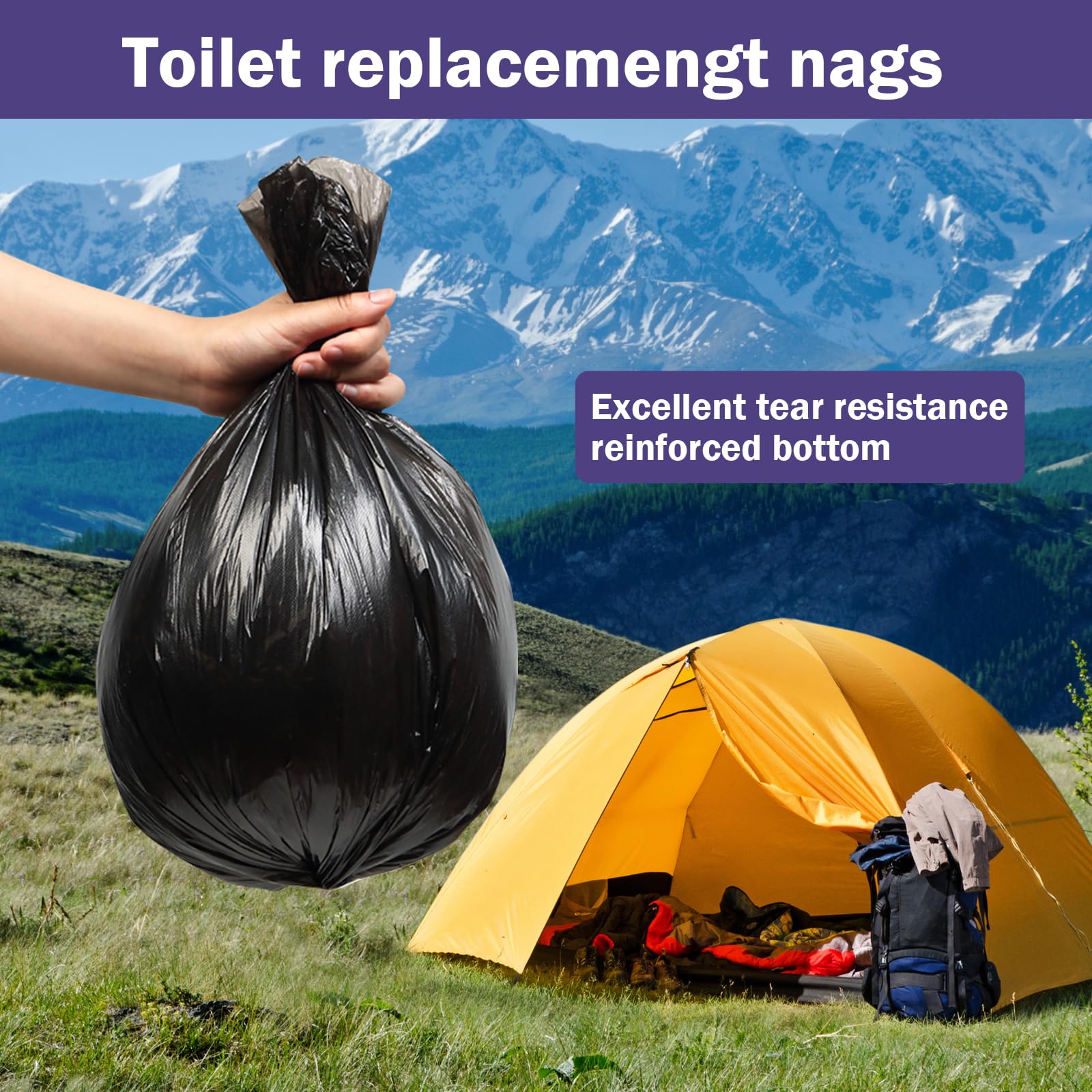100 sacchetti per WC da campeggio, 30 l, biodegradabili, da campeggio, impermeabili, per WC da compost, WC separato, secchio per WC