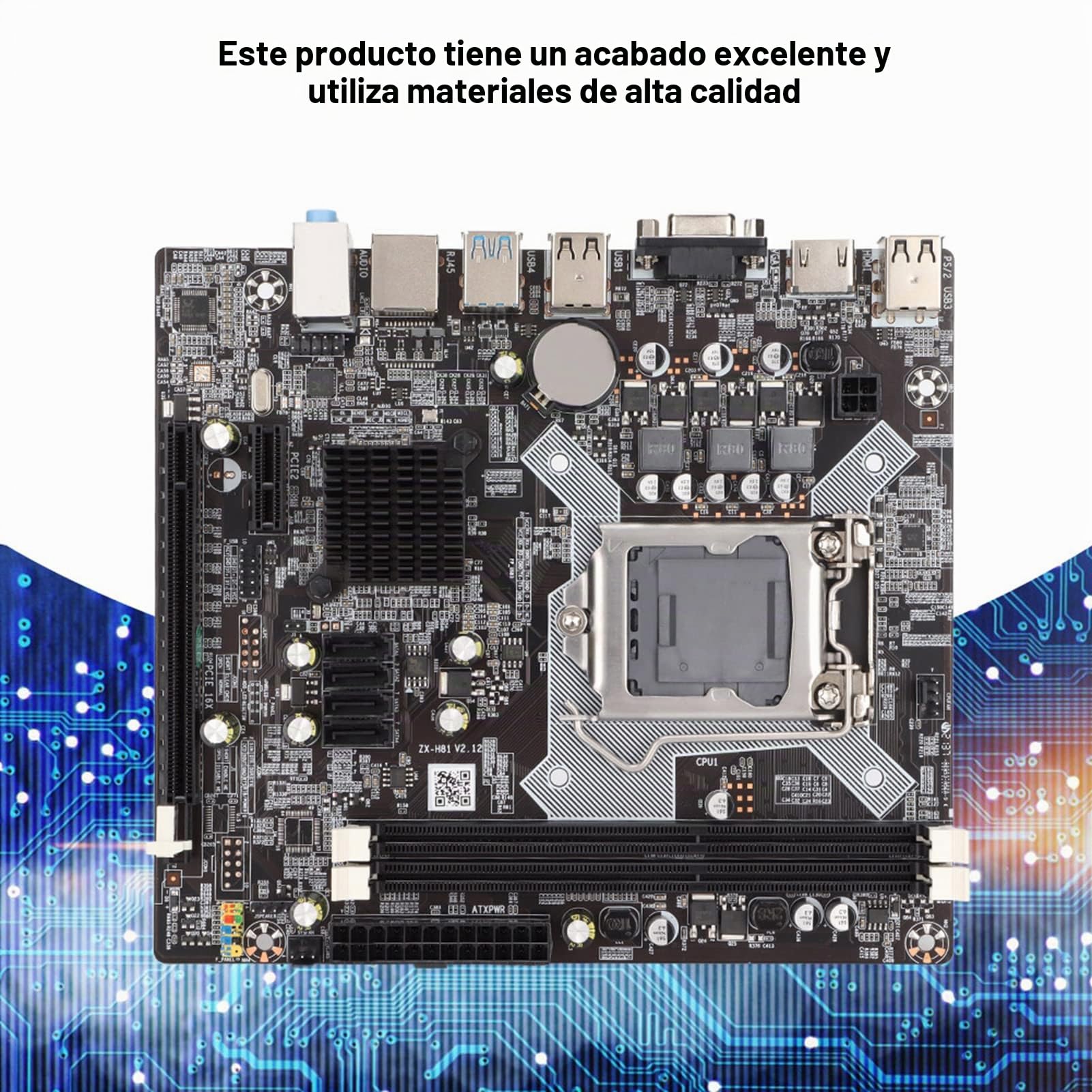 Placa Base H81 LAG1150 DDR3, para Intel Core Cuatro Generaciones, Chip Integrado Tarjeta de Sonido/Tarjeta de Red / 2xDDR3 /PCIE 3.0/ USB2.0 / 4xSATA2.0 / VGA+HDMI