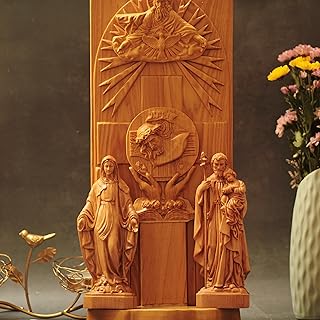 Handicrafts Wooden Altar,Christian Cross Crucifix Table Altar,Religious Catholic Statue,Wooden Religious, Handmade Home Decor,Christian Gift (A003)