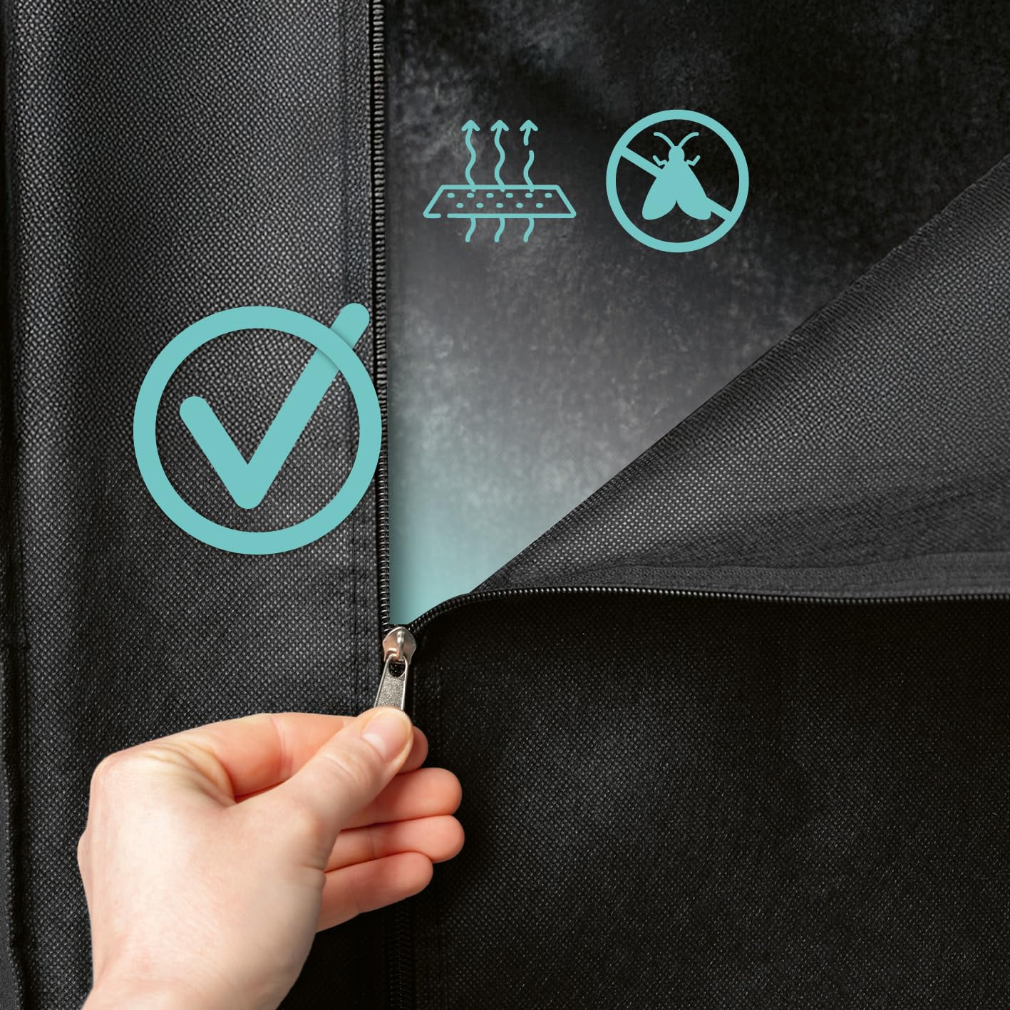 Armoire pliable en tissu avec barre à vêtements certifiée CE - Bleu