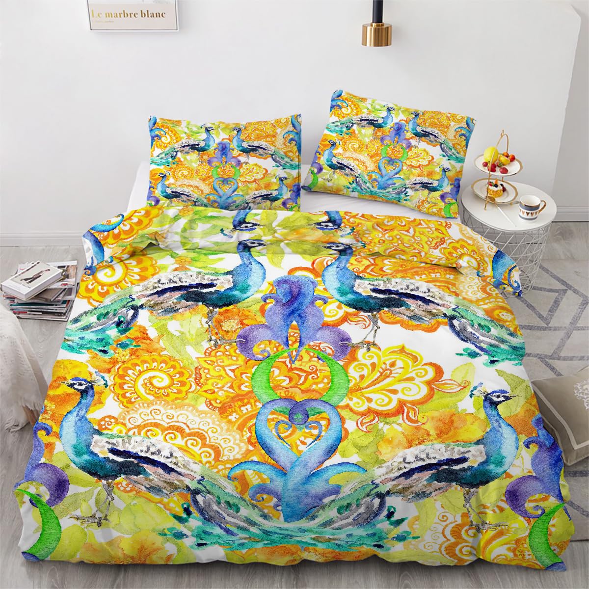 Housse de Couette Paon pour sublimer votre chambre parentale avec élégance