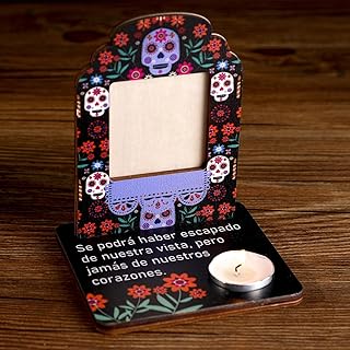 Tioncy Dia De Los Muertos Altar Decorations Day of The Dead Mini Picture Frames Candle Wooden Alter Skull Tabletop Kit Mini Ofrenda Halloween Diwali Decoration