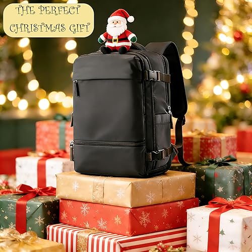 Miniatura 2 de Mochila de viaje simple y duradera con compartimento para zapatos, bolsa de viaje para artículos personales, aprobada para vuelo, resistente al