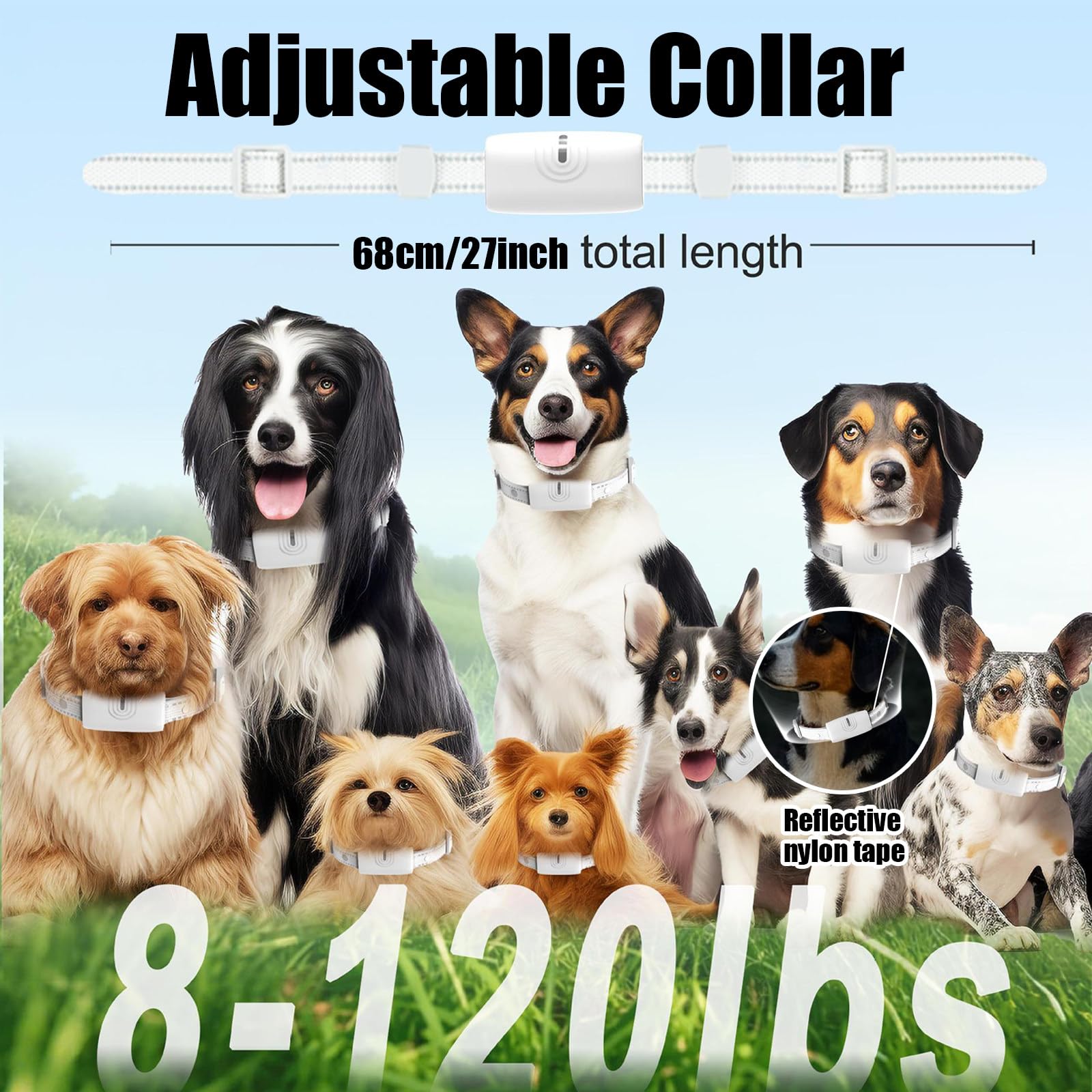 Cloture Electrique pour Chien, 3 Modes Clôture Anti-Fugue, Collier Anti Fugue Chien sans Fil GPS, Étanchéité IP67, Rayon 20-800m, Collier de Dressage【Uniquement pour Une Utilisation en Extérieur】