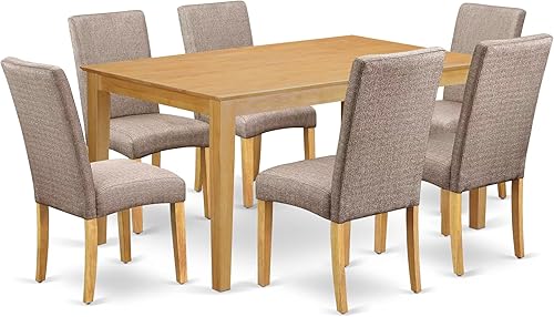 East West Furniture CADR7-OAK-16 - Juego de comedor, 7 piezas