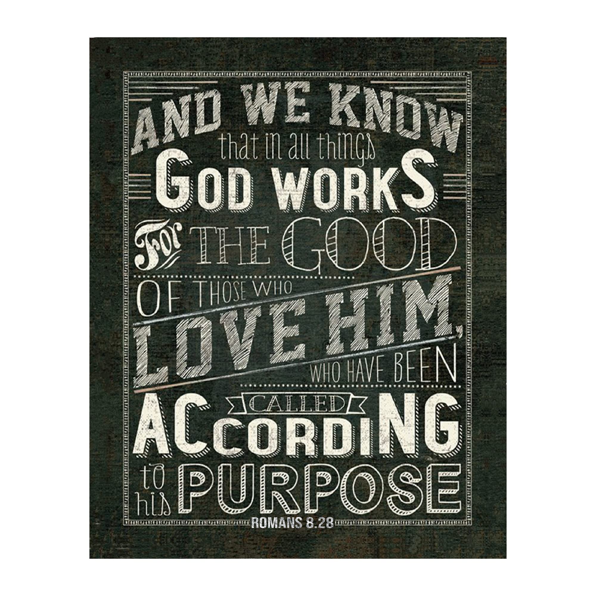 Romans 8:28 Wood Sign - Inspirational Bible Verse Wall Decor For Home And Office