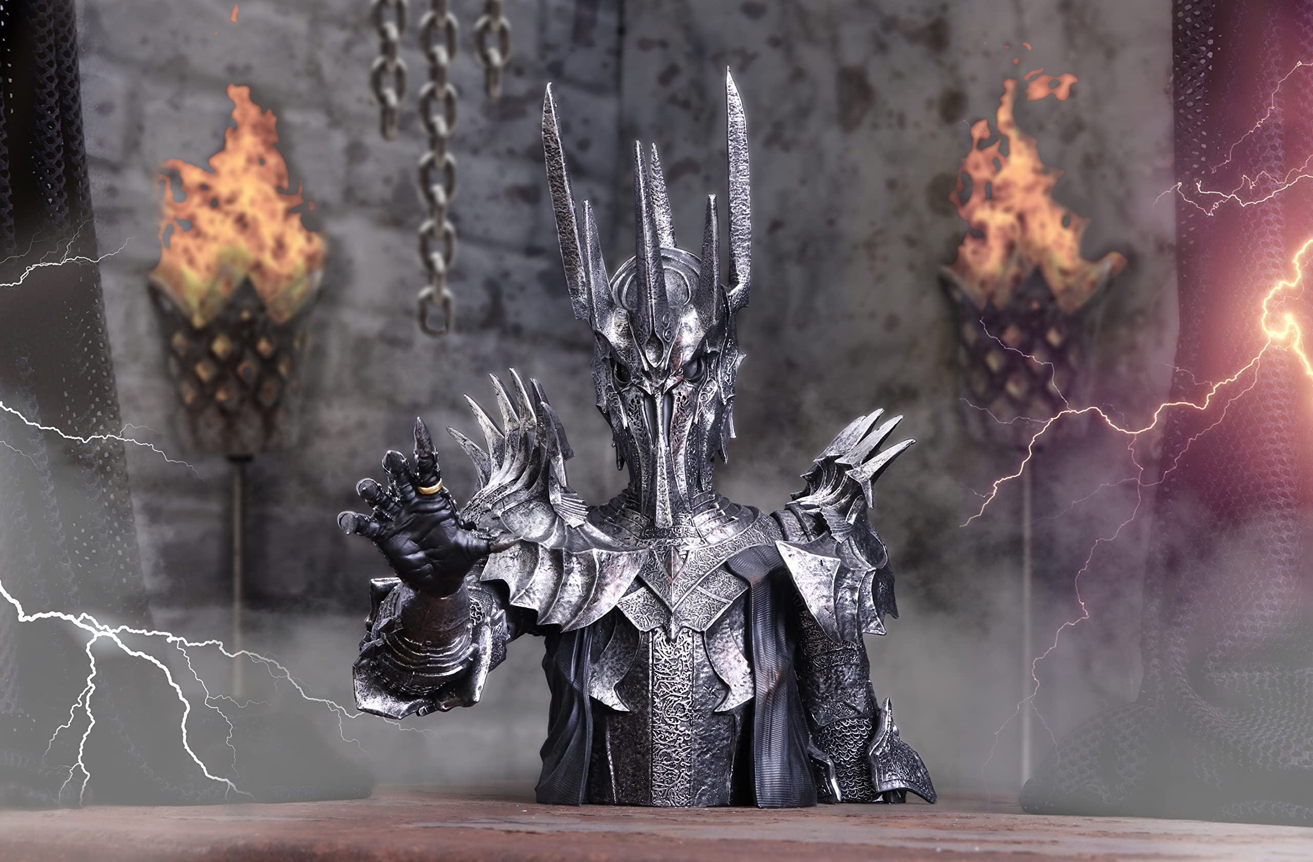 Nemesis Now Busto Sauron con licenza ufficiale, colore: argento, 39 cm