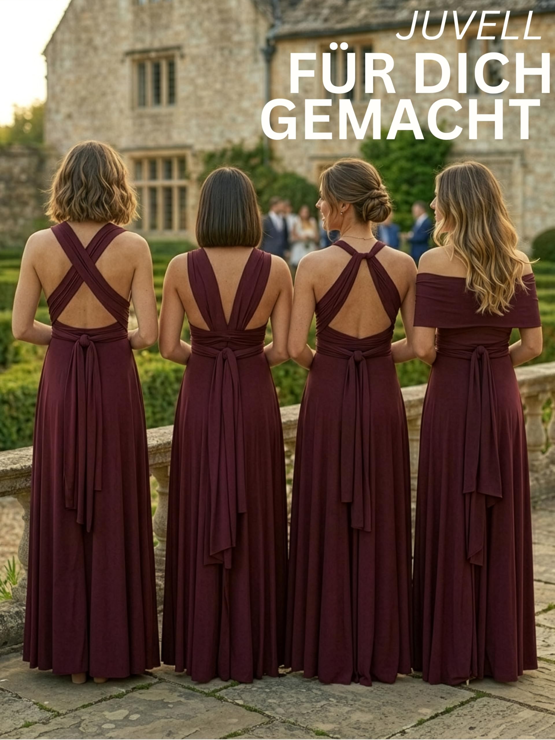 Juvell Brautjungfernkleider lang - Infinity Dress Maxi - Abendkleider elegant-festlich - Multiway-Wickelkleid - Hochzeit-Abiball-Bridesmaid - 1000