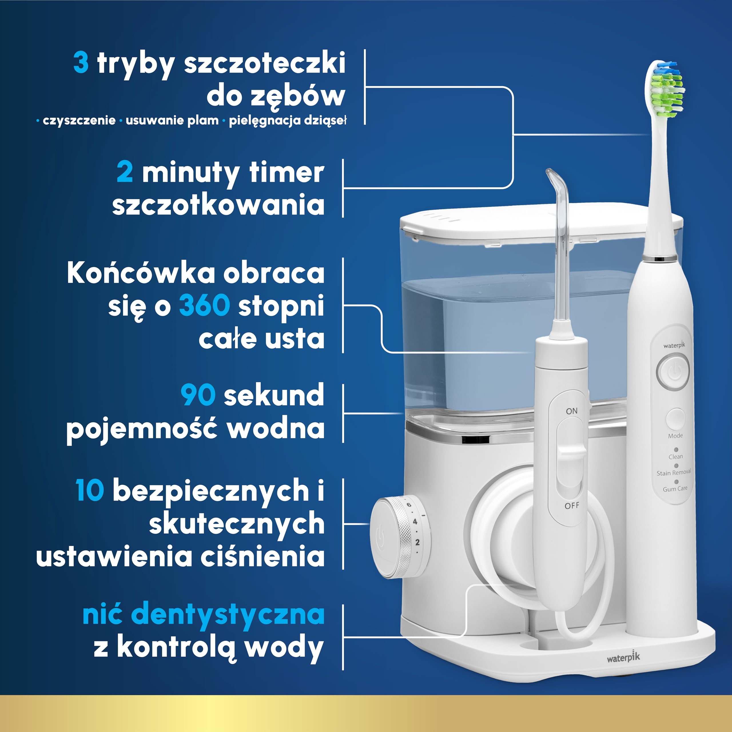 Waterpik Sensonic Complete Care Water Flosser, Rechargeable Electric Toothbrush and Water Flosser Combo Set, CC-04, White,