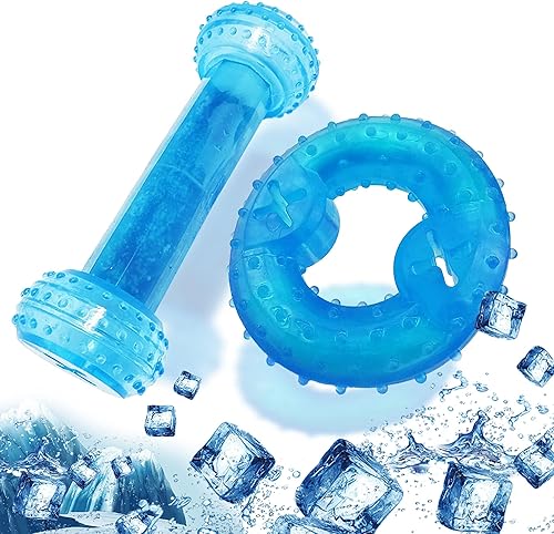 Miniatura 1 de Juguetes masticables para cachorros para dentición, goma de dentición natural refrescante, paquete de 2 para limpiar los dientes y protege la salud