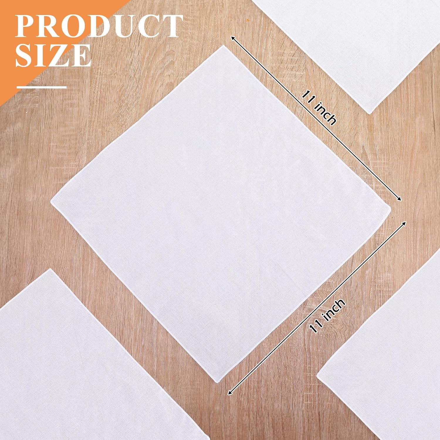 Leinuosen 200 Pack Handkerchiefs Bulk 11'' x 11'' Men's Handkerchiefs Cotton Classic Hankies Pocket Square Towel for Wedding Party - Image 2