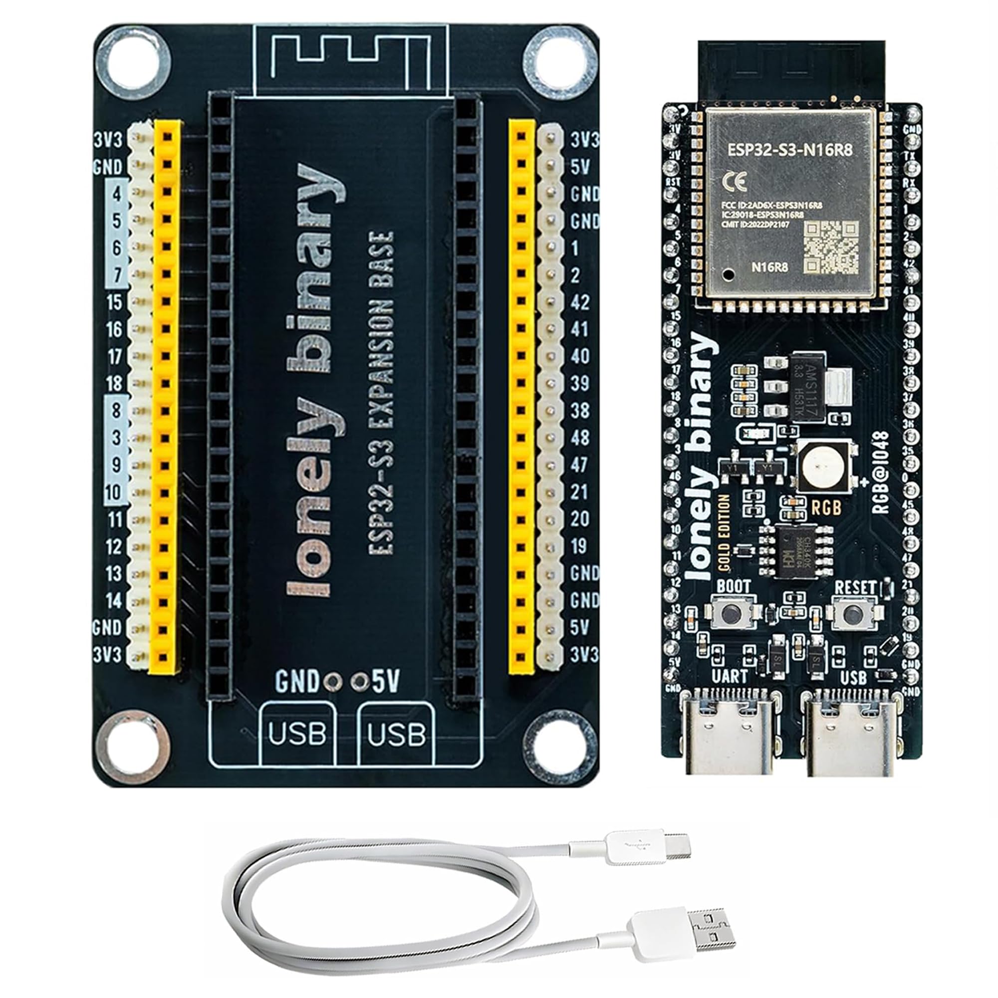 Amazon.com: Lonely Binary ESP32-S3 N16R8 Gold Edition Development