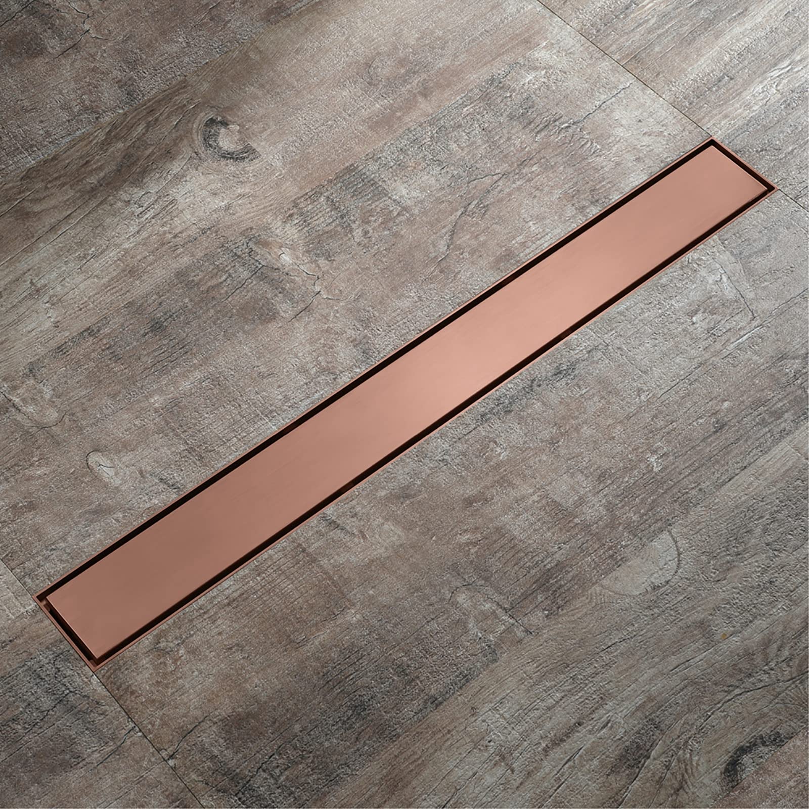 Desagüe de Ducha de 24 Pulgadas con Rejilla para Azulejos, desagüe de Ducha con Filtro de Pelo, desagüe de Ducha de Acero Inoxidable 304 para baño, Oro Rosa (Oro Rosa)