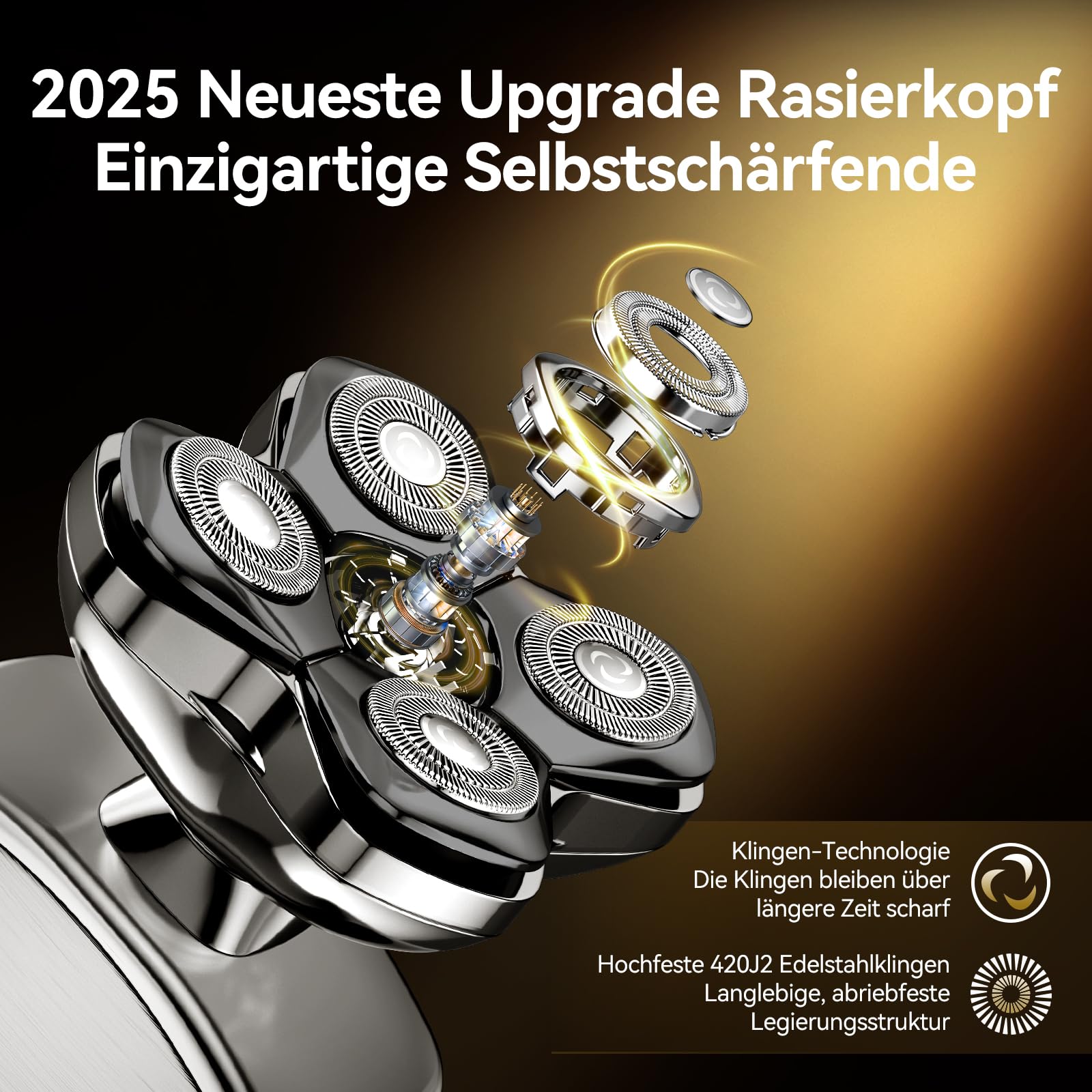 Glatzen Rasierer Herren, Kensen 5 In 1 Kopfrasierer Wasserdicht Head Shaver Men Magnetische Rasierer Glatze Herren Wiederaufladbar Glazenrasierer Typ-C Nass- Und Trocken | Haarschneidemaschine mit Glatze, trocken & feucht, mit Rasierer für Nasenhaare, LED