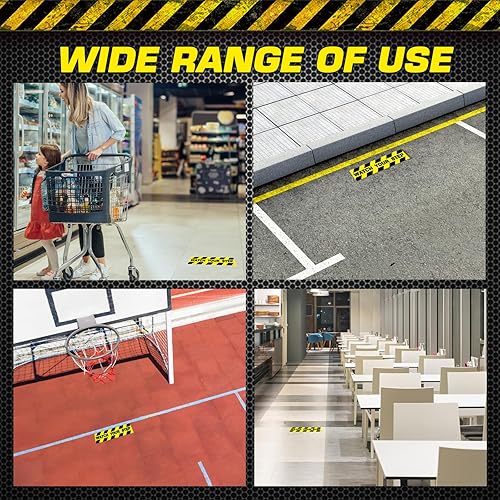 Miniatura 5 de Letrero con texto en inglés "Watch Your Step" (20 x 5 pulgadas), calcomanías adhesivas antideslizantes para interiores y exteriores, precaución en