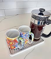 Vista 6 de Happitasa Bandeja organizadora de silicona para fregadero de cocina, soporte de esponja y protector de encimera, jabonera y bandeja dispensadora