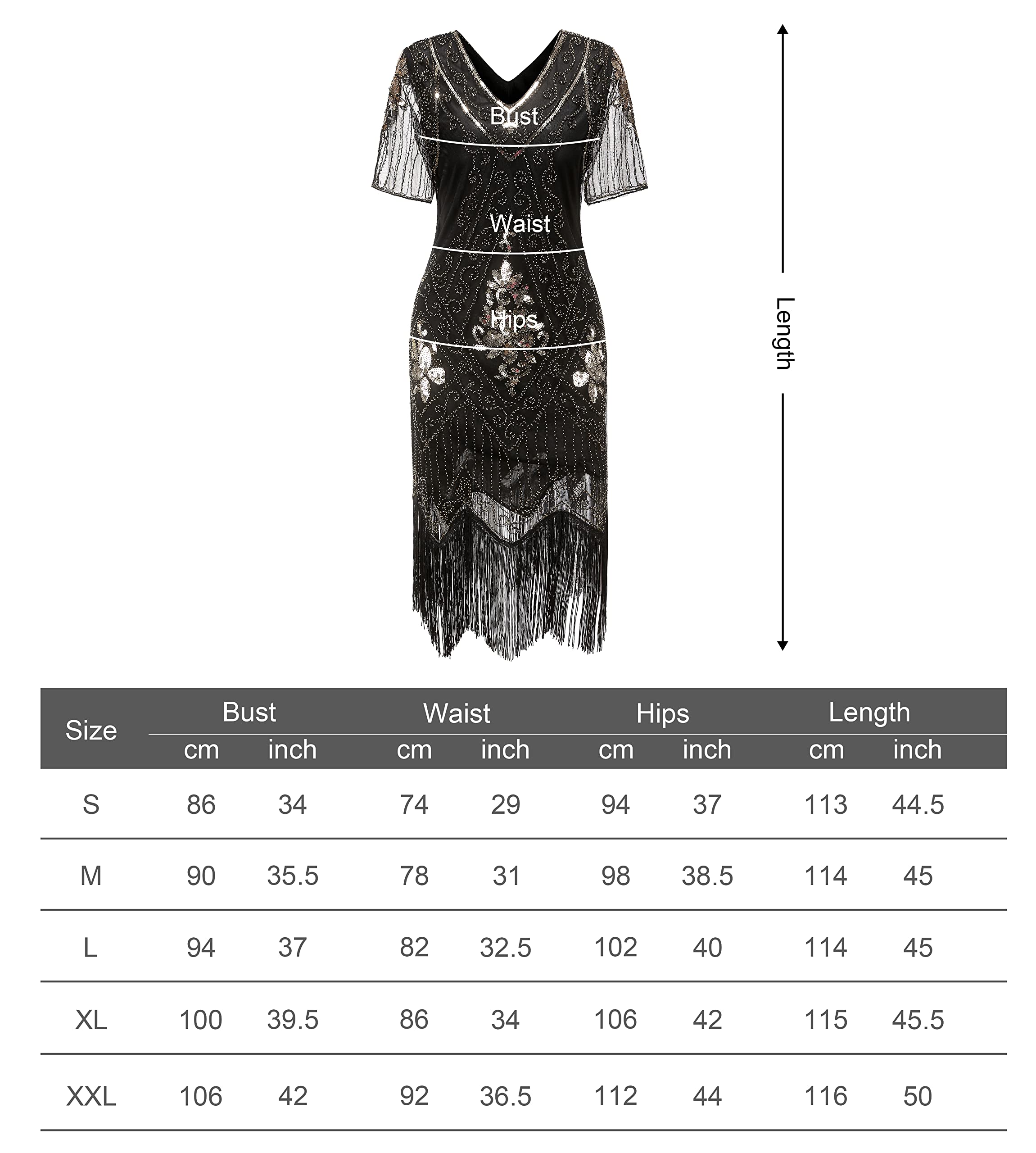 Gionforsy Robe à paillettes pour femme - Manches courtes - Style années 20 - Pour fête à thème Gatsby, Halloween, carnaval