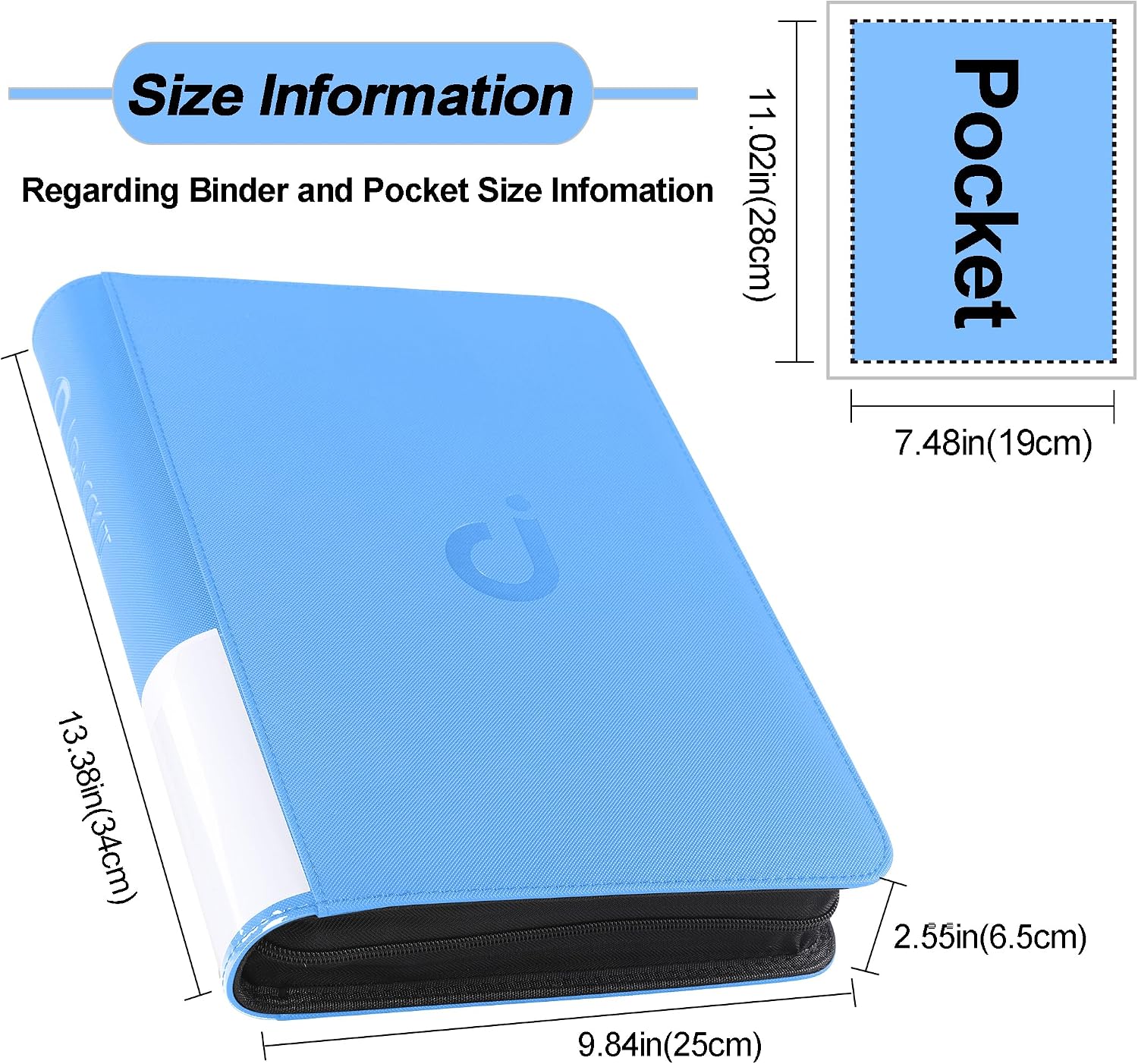 D DACCKIT Comic Binder，Comic Book Album with Sleeves Fits Regular Comics and Comic Bagged and Boarded - Comic Storage Binder Holds 24 Comic Books（Model A，Sky Blue）