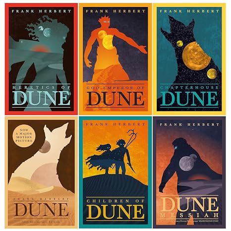 Dune Series 6 Books Collection Set (Dune, Dune Messiah, Children Of Dune, God Emperor Of Dune, Heretics Of Dune &amp; Chapter House Dune)