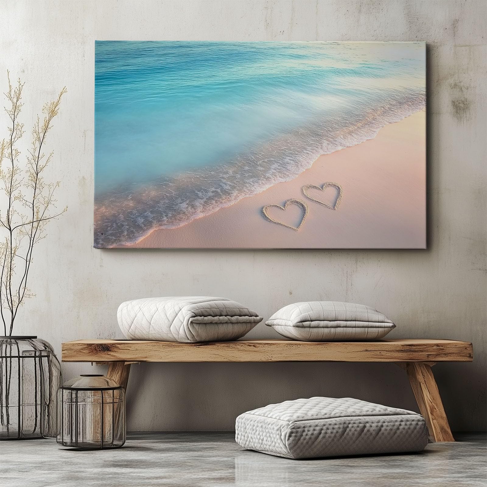 Genérico Cuadros En Lienzo Amor De Playa Azul Cuadros Decoracion Pared Modernos Para Salón Dormitorio Comedor Oficina Sin Marco