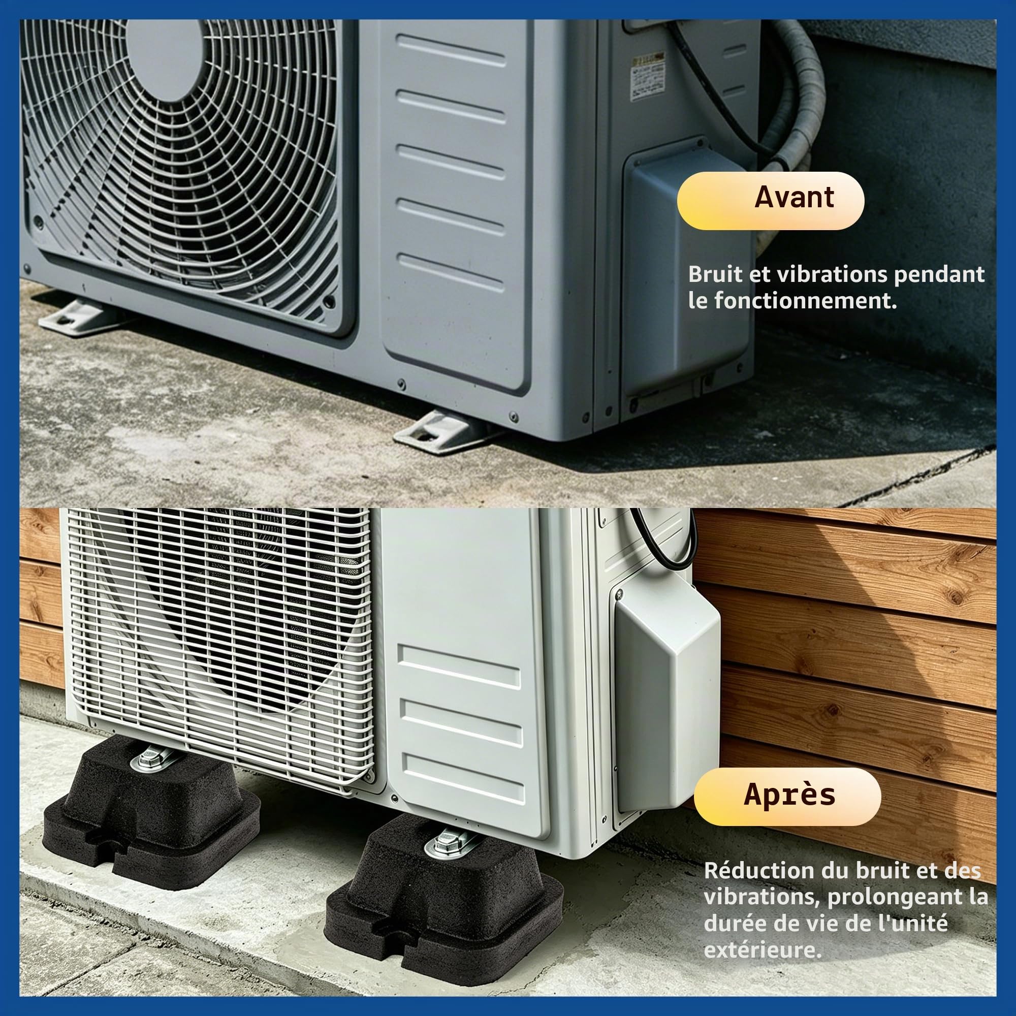 Lot de 4 rondelles en caoutchouc pour climatiseur extérieur Mini Split, pompes à chaleur, compresseurs d'air, condensateurs et générateurs d'une puissance de 9000 à 36000 BTU