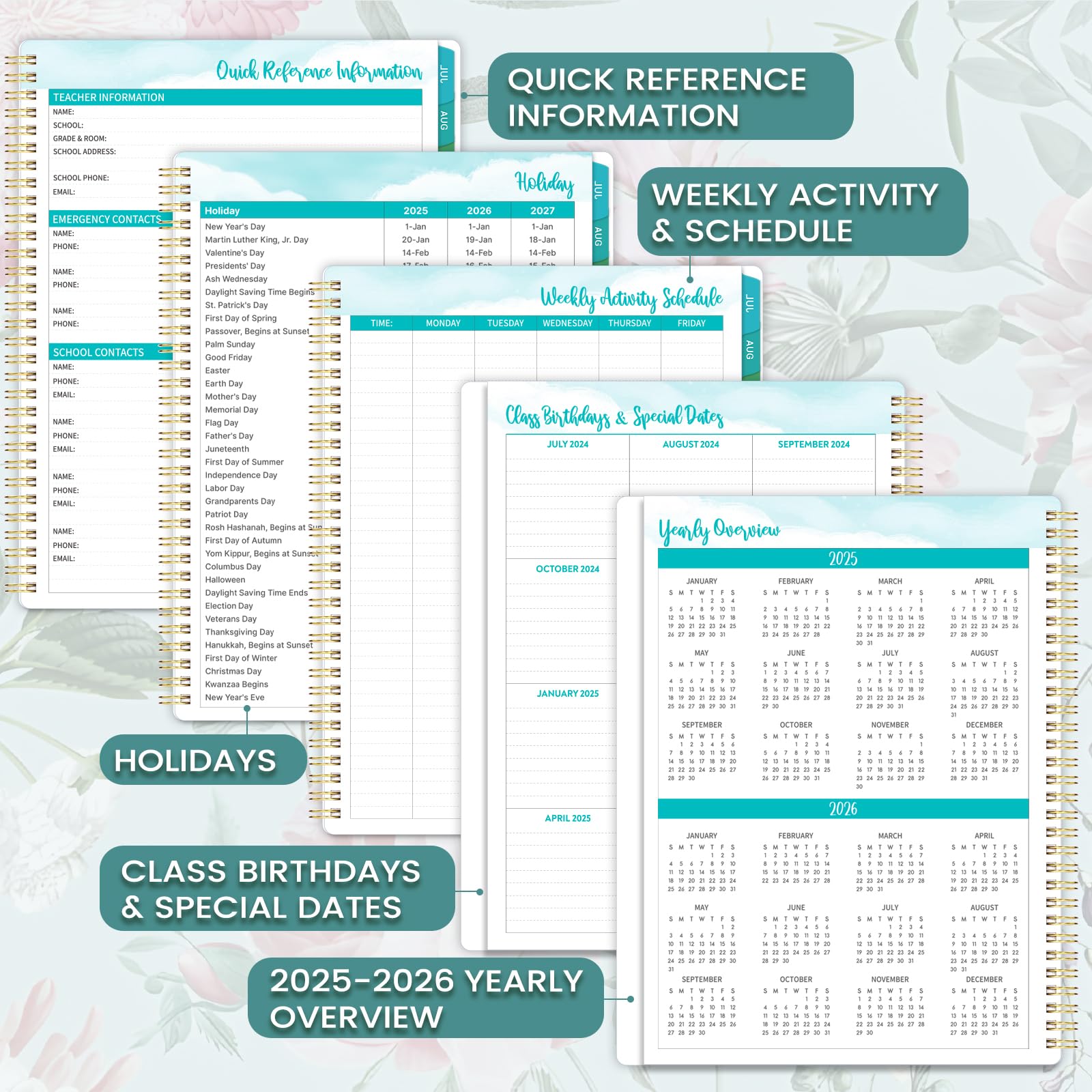 Teacher Calendar 2025-2026 Teacher Planner 2025-2026 - Teacher ...