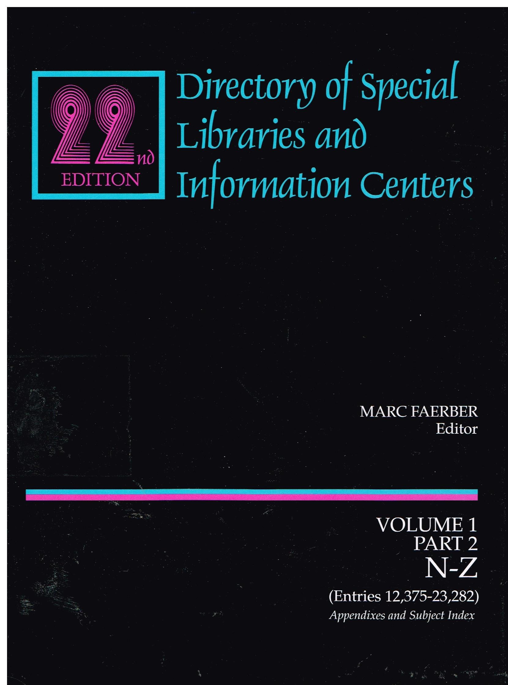 Directory of Special Libraries and Information Centres