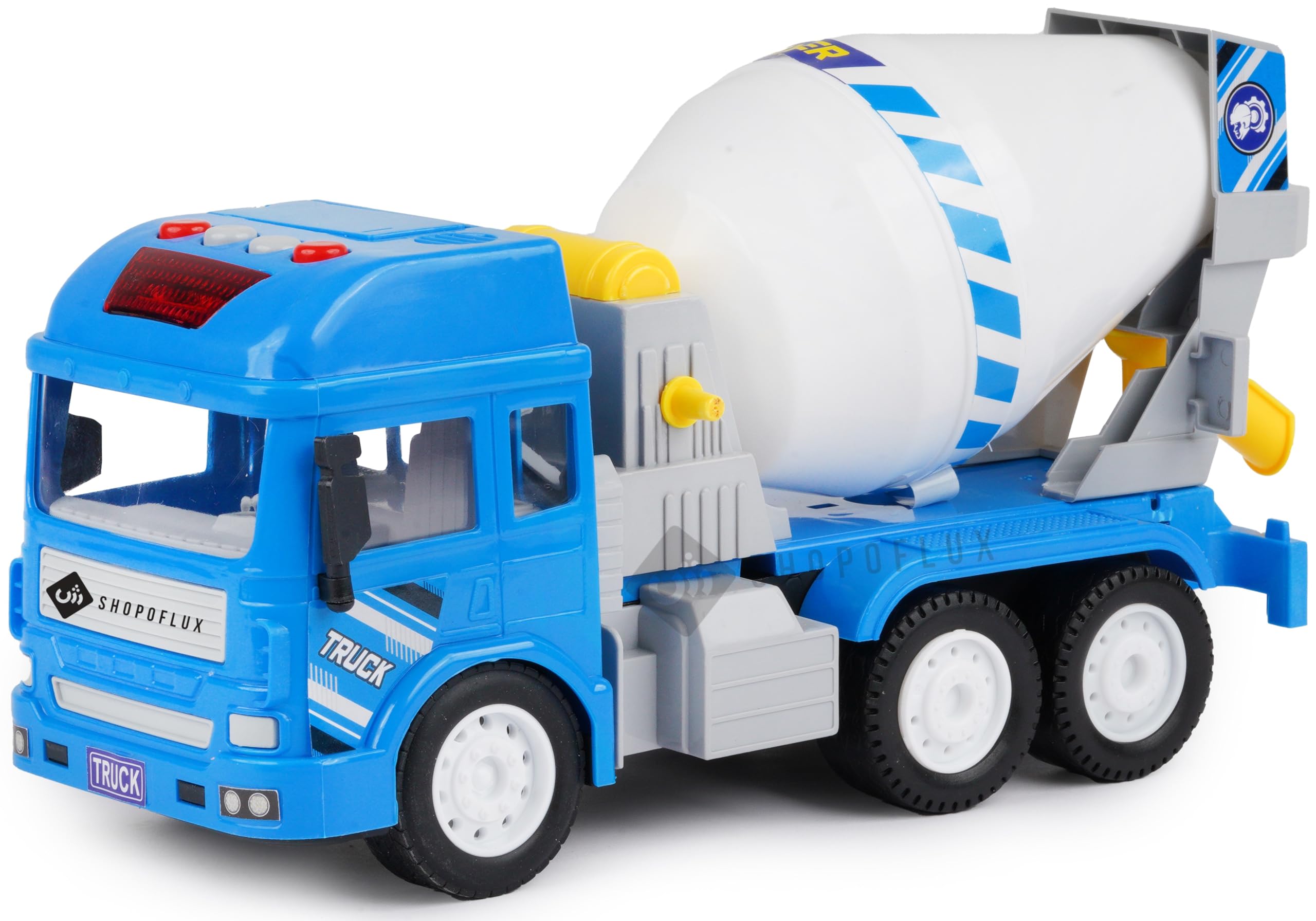 SHOPOFLUX Construction Cement Mixer Truck Toy with Light & Sound, Friction Powered Push and Go Truck Toys for Kids, Boys and Girls Aged 3+ Year (Cement Mixer) (B0D5H5DN27) Amazon Price History, Amazon Price Tracker