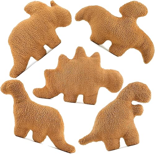 Paquete de 5 almohadas de pepita de dinosaurio, almohada grande de dinosaurio de pollo, juguete de peluche de animal de peluche, dinosaurio pepita