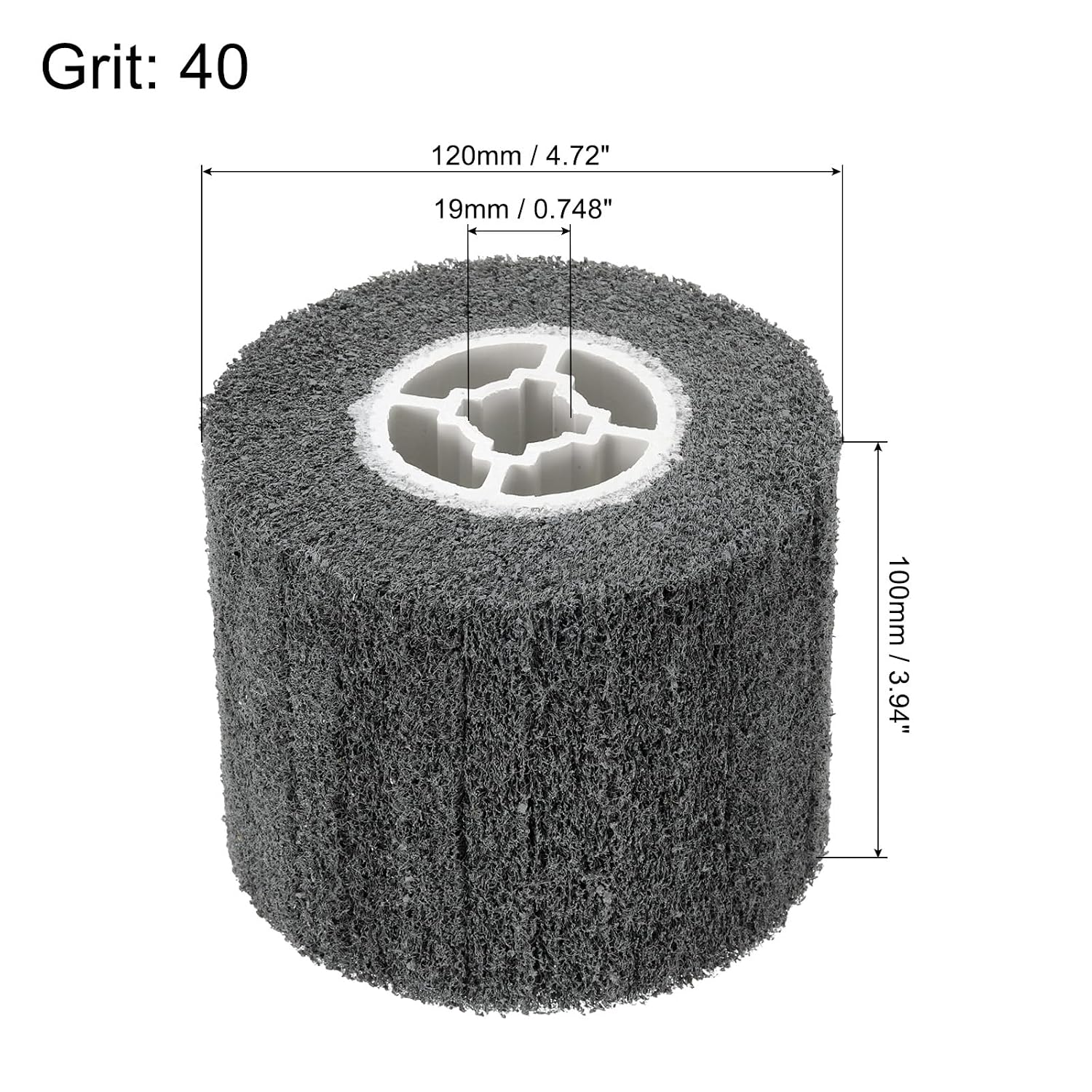 uxcell 4pcs 120x100x19mm 40 Grit Non-Woven Polishing Burnishing Wheel Nylon Wire Drawing Abrasive Flap Wheel for Surface Treatment Stainless Steel Copper Aluminum Black