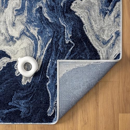 Miniatura 8 de LUXE WEAVERS Alfombra abstracta de mármol con nubes, azul, 6'X9'