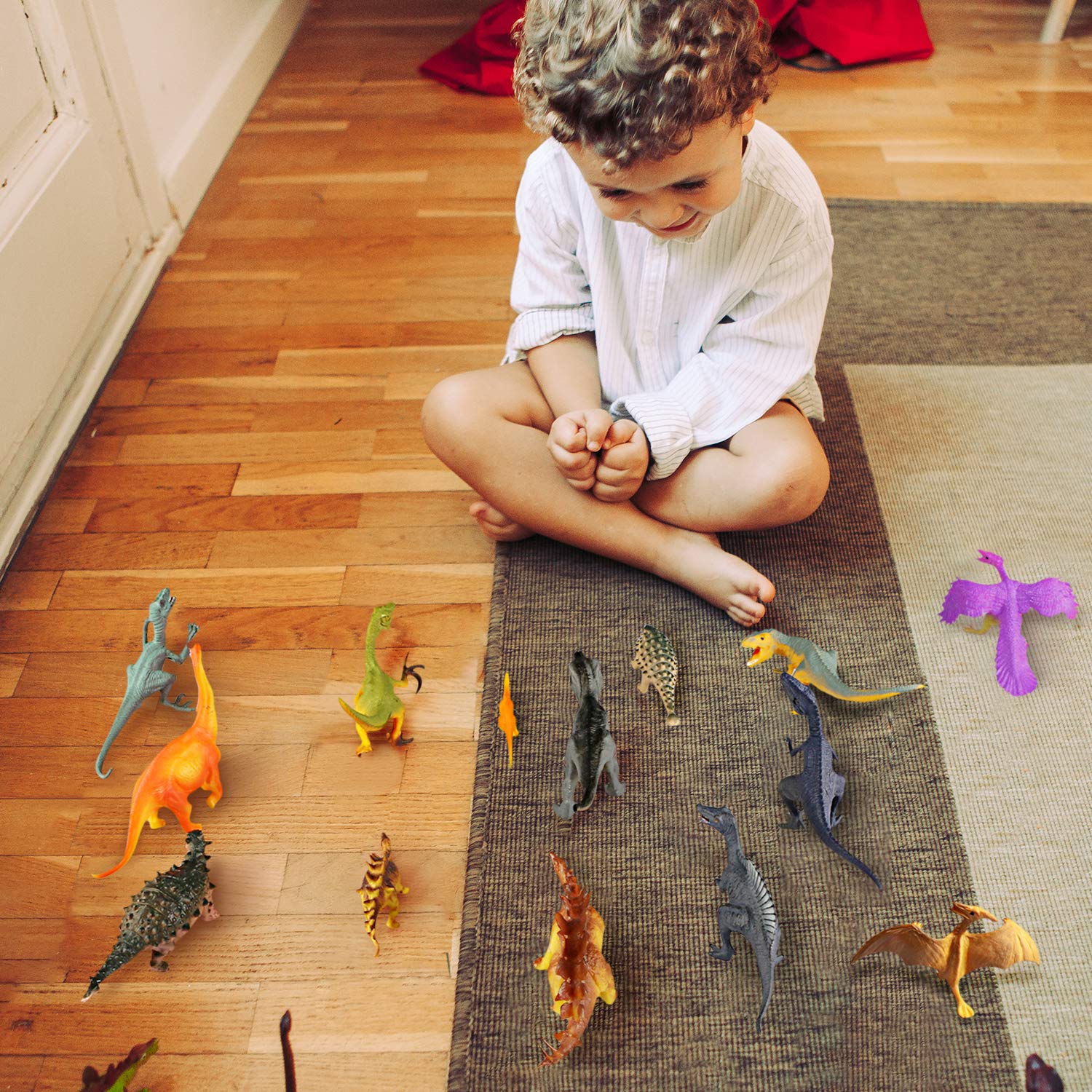 WOSTOO Dinosaurs Play Set, 23pcs Educational Dinosaur Toys for Boys