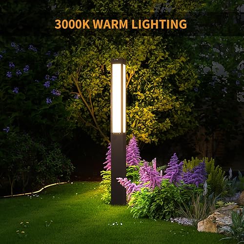 Miniatura 3 de Luz de camino de paisaje, 71 pulgadas moderna al aire libre LED de lujo Bolardo iluminación con IP54 impermeable para césped, patio, entrada, camino