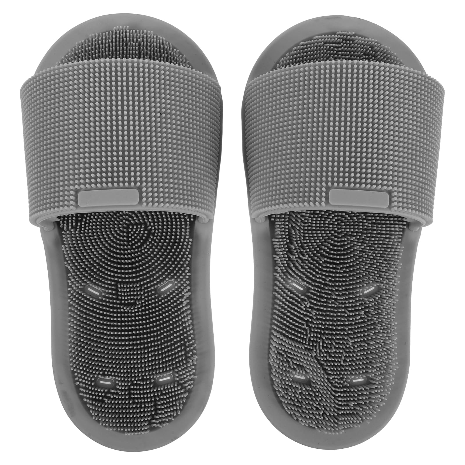 OUNONA Spazzola per Piedi da Doccia in Silicone Morbido Antiscivolo con Setole Massaggianti Esfolianti, Pantofole la Pulizia dei Piedi con Ventosa, per Bagno, Spa e Viaggi (2 Pezzi,