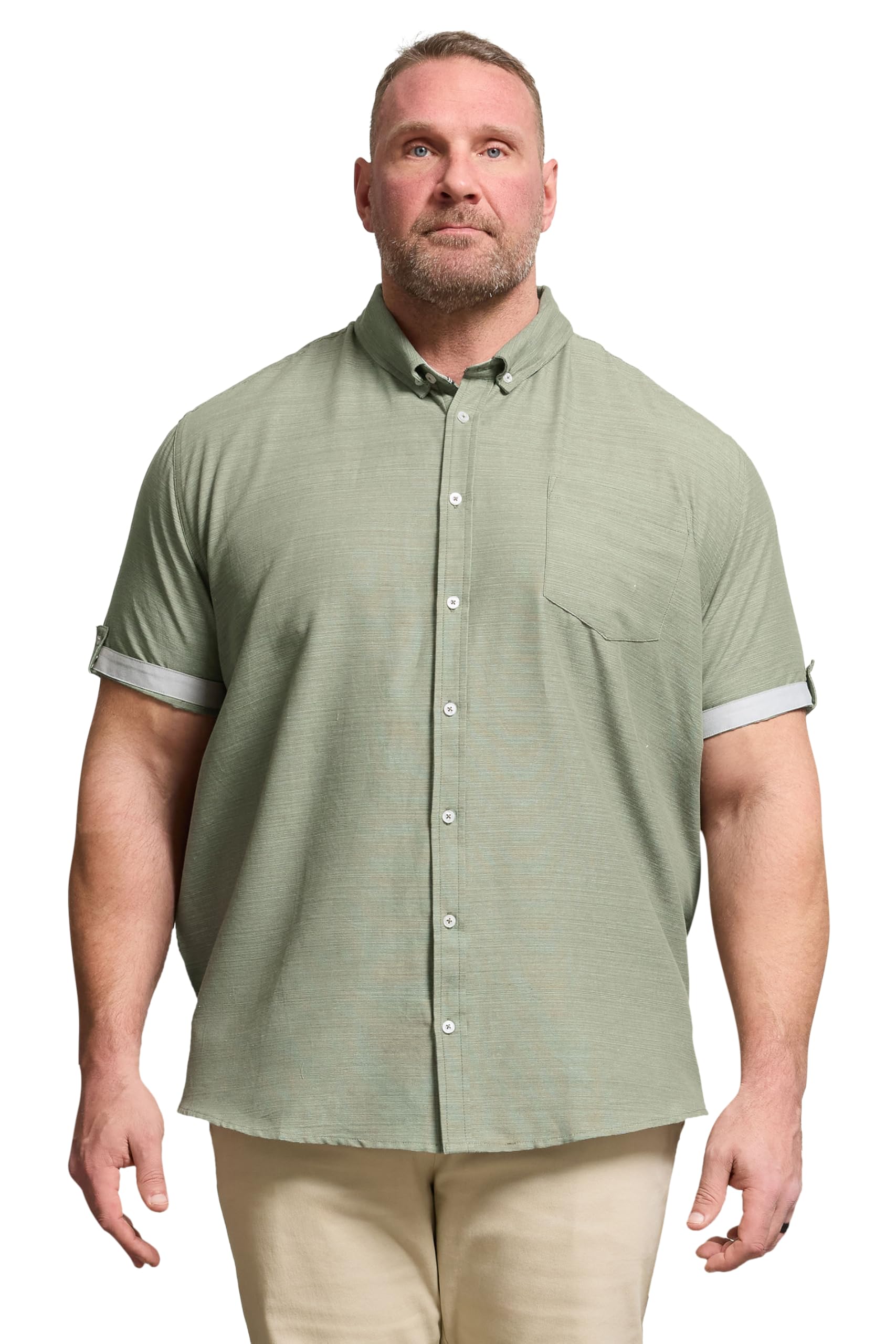 BadRhino Men's Cotton Shirt - Light Green - 3XL