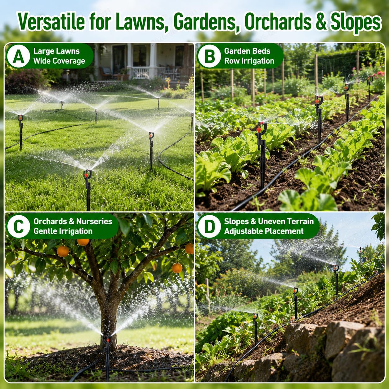 Goutteurs d'irrigation 20 pièces G-Type 360 ​​degrés de Rotation arroseur arrosage buse de pulvérisation Accessoire pour pelouse de Jardin