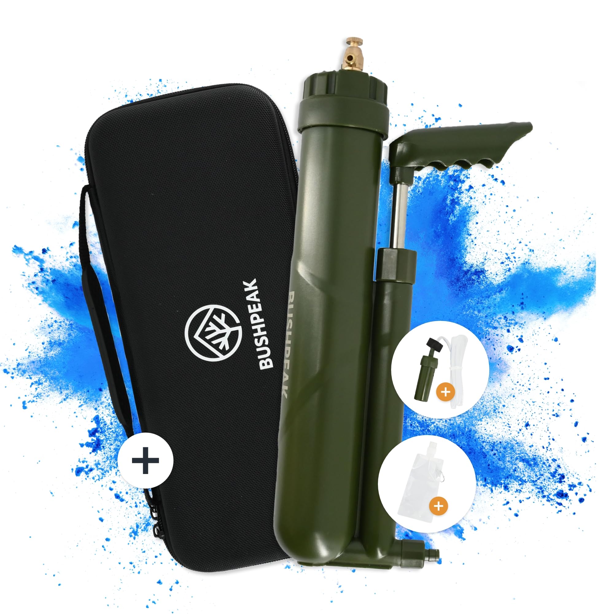 Wasserfilter Outdoor Pumpe Osmose mit 8000 Liter Filterkapazität inklusive Transporttasche und Trinkbeutel