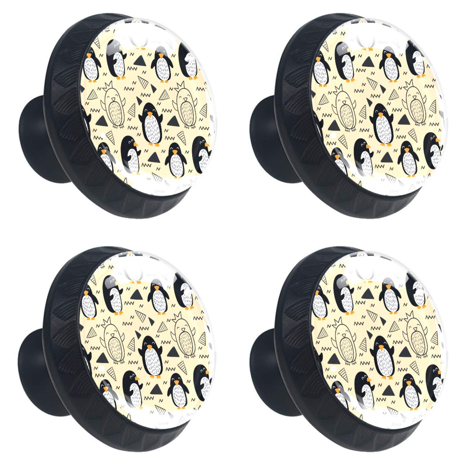 Boutons de tiroir pingouin multicolores bouton meuble verre armoire