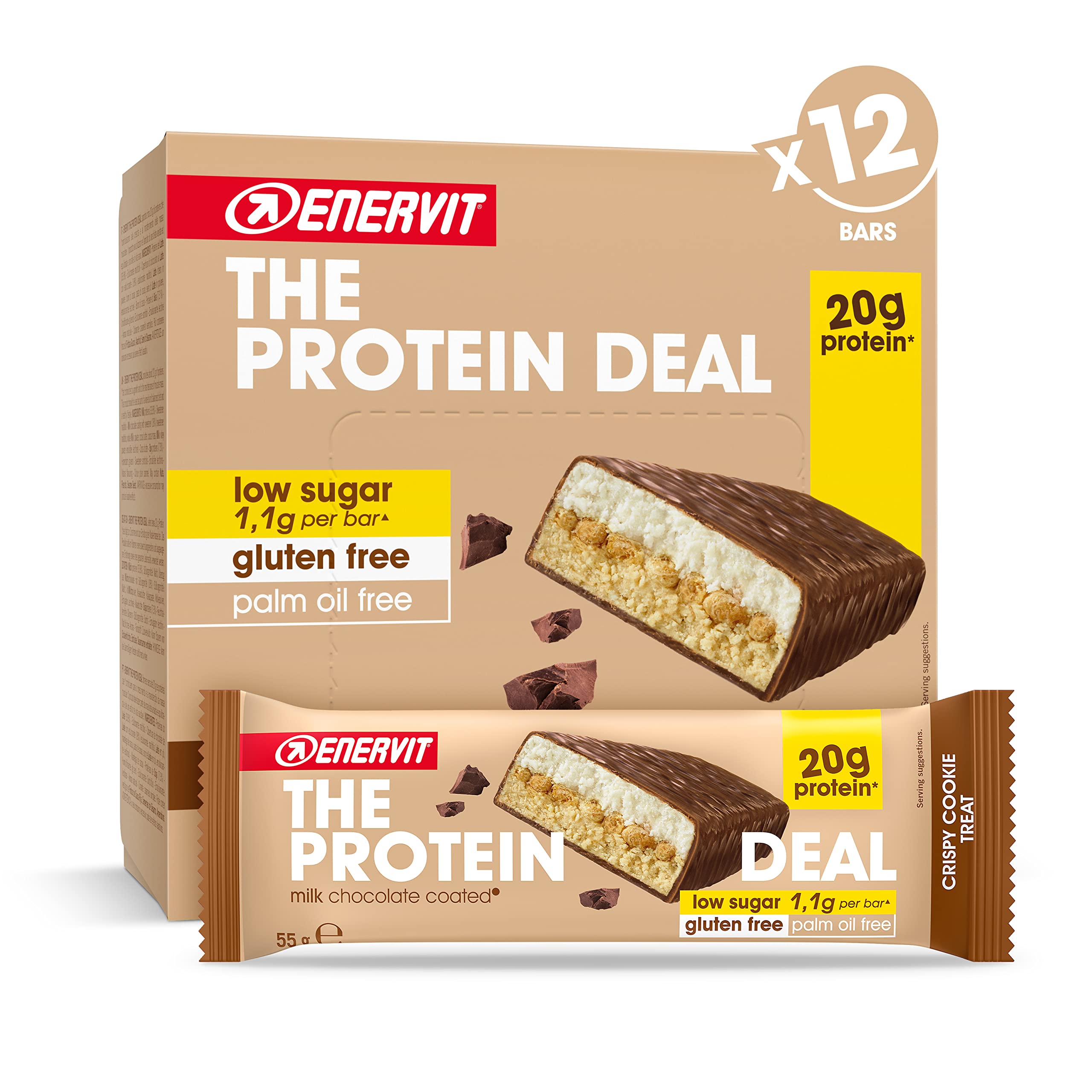 Enervit The Protein Deal Bar (Crispy Cookie Treat, Pack of 12 Bars)