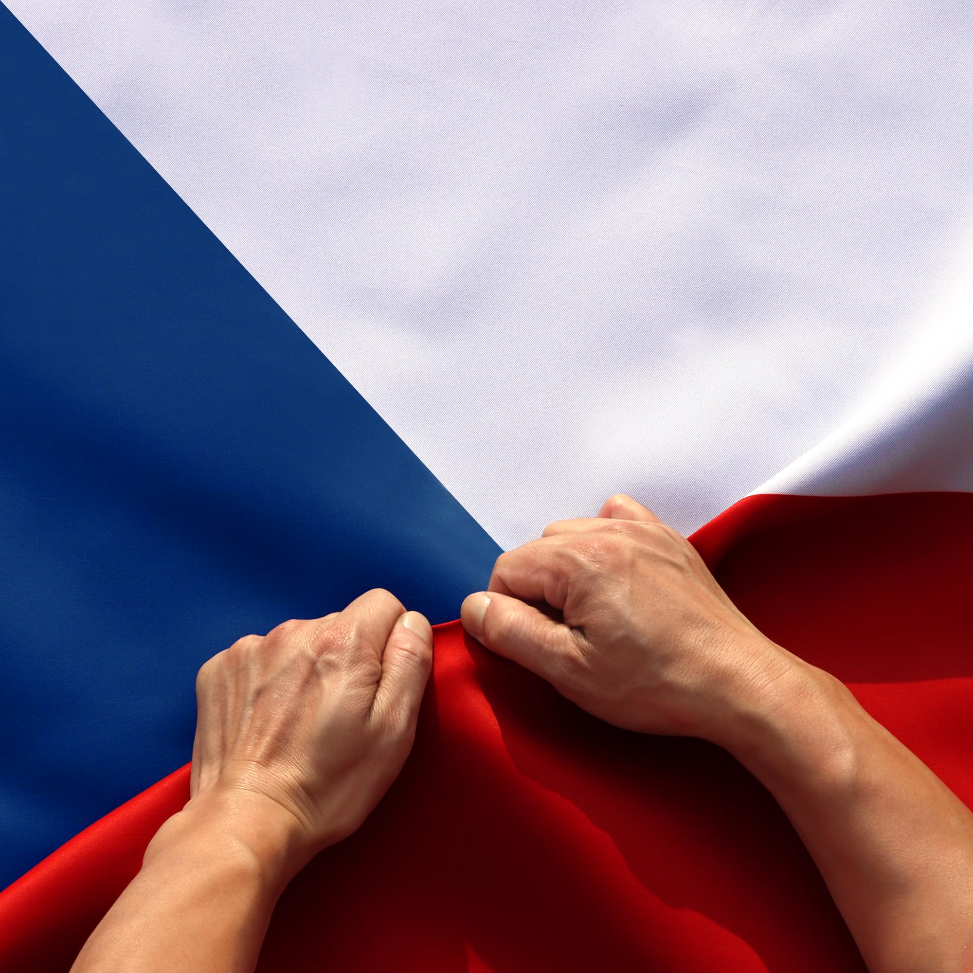 Drapeau tchèque 0,9x1,5m Anley double face indéchirable avec en-tête en toile robuste