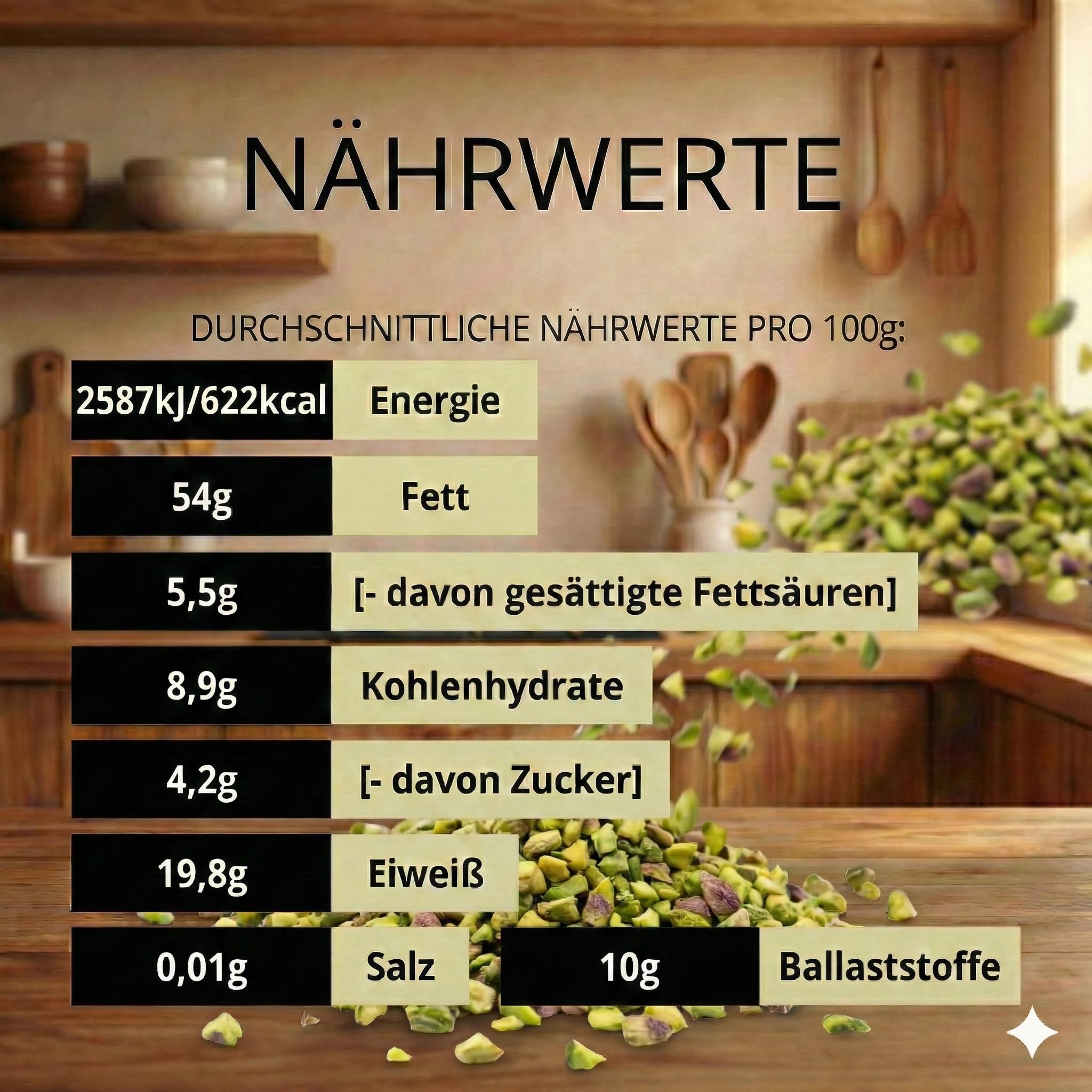 SIVIFOOD® Grob gehackte Pistazienkerne [250g] - Naturbelassene Pistazien gehackt in Premium Qualität – Gehackte Pistazien zum Backen, für Kuchen, Torten & Baklava