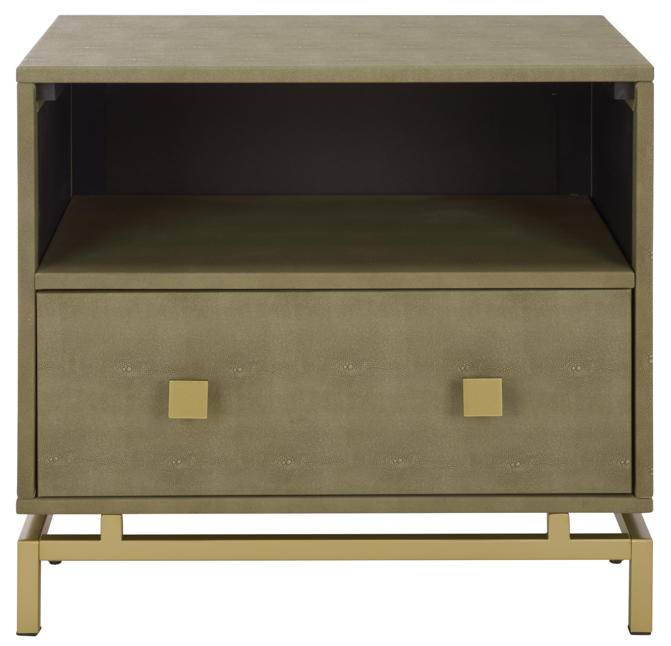 Safavieh Home Collection Meilana Light Taupe/Brass 1-Shelf 1-Drawer Nightstand