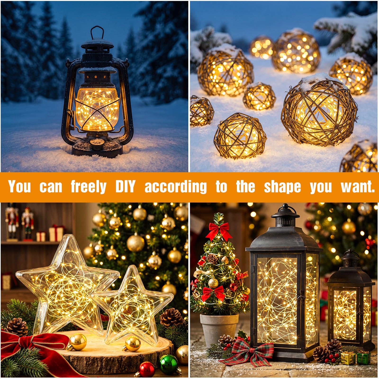 Macarrie 24 luces de hadas alimentadas por USB de 16 pies, 50 luces LED para interiores y exteriores, dormitorio, bricolaje, fiesta, boda, hogar, festival, árbol, jardín, decoración de Navidad (blanco
