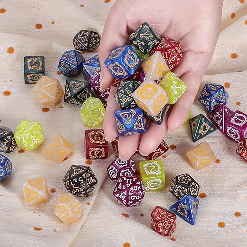 Vista 59 de CiaraQ Juego de dados poliédricos – Dados de juego de rol DND para juegos de mesa RPG de Calabozos y Dragones, multicolor, 70 piezas