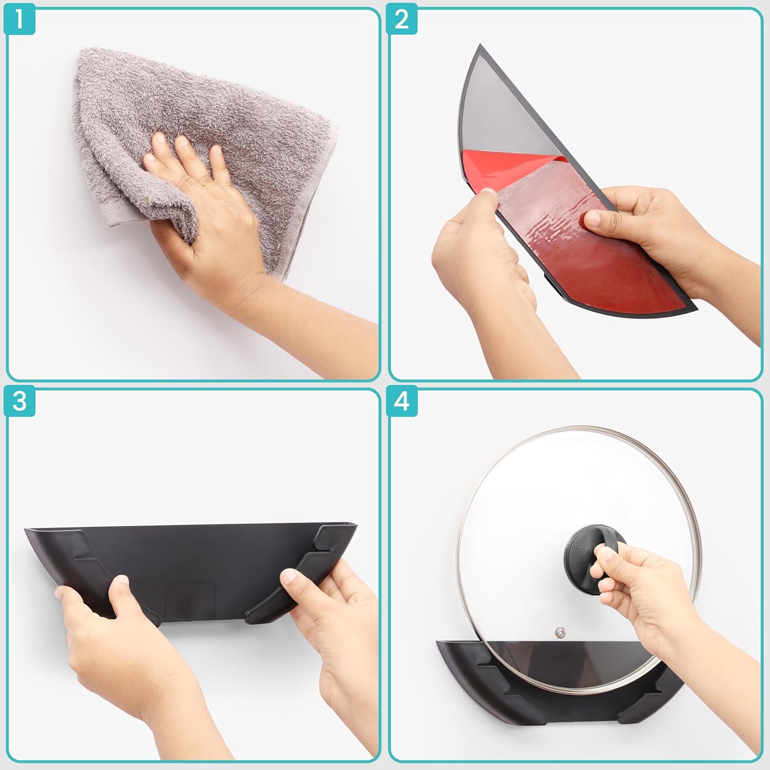 BELLE VOUS Lot de 3 Supports Couvercles: Rangement Facile et Gain de Place - Image détaillée