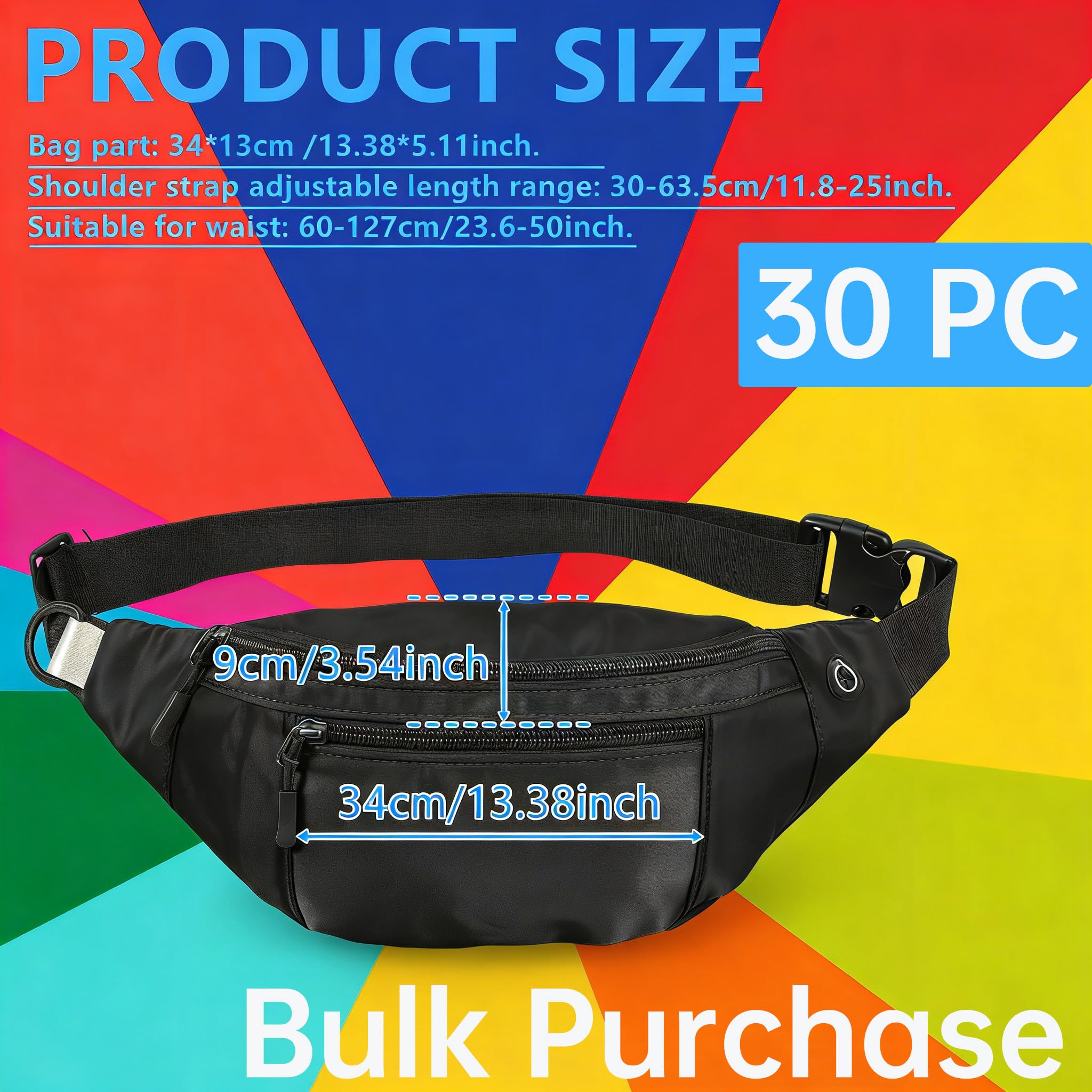 Crossbody-Gürteltasche, große Kapazität, Hüfttasche mit versteckten Reißverschlusstaschen, verstellbarer Riemen, Bauchtasche, wasserdicht, Oxford-Stoff, Reise-Gürteltasche für Outdoor, Einkaufen
